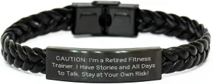 Fitness Trainer Gift Ideas, Funny Quote Interlaced Leather Bracelet, Gifts from Men to Fitness Trainers, Mother's Day Unique Gifts