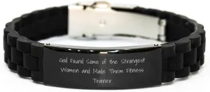 Fitness Trainer Gifts from Men to Fitness Trainer for Birthday - Glide lock Clasp Bracelet, God Made Strong Women