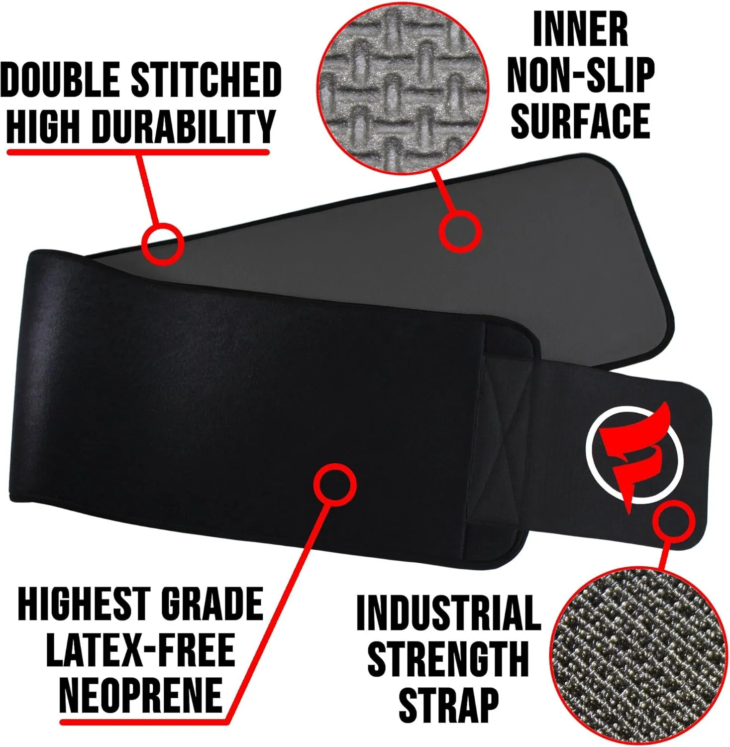Fitru Waist Trimmer Sauna Ab Belt for Women & Men - Waist Trainer Stomach Wrap