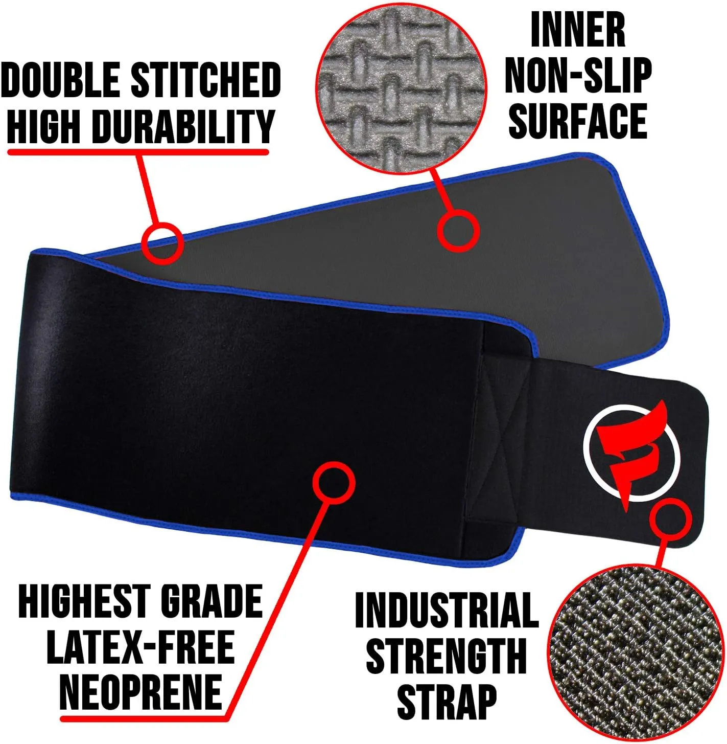 Fitru Waist Trimmer Sauna Ab Belt for Women & Men - Waist Trainer Stomach Wrap