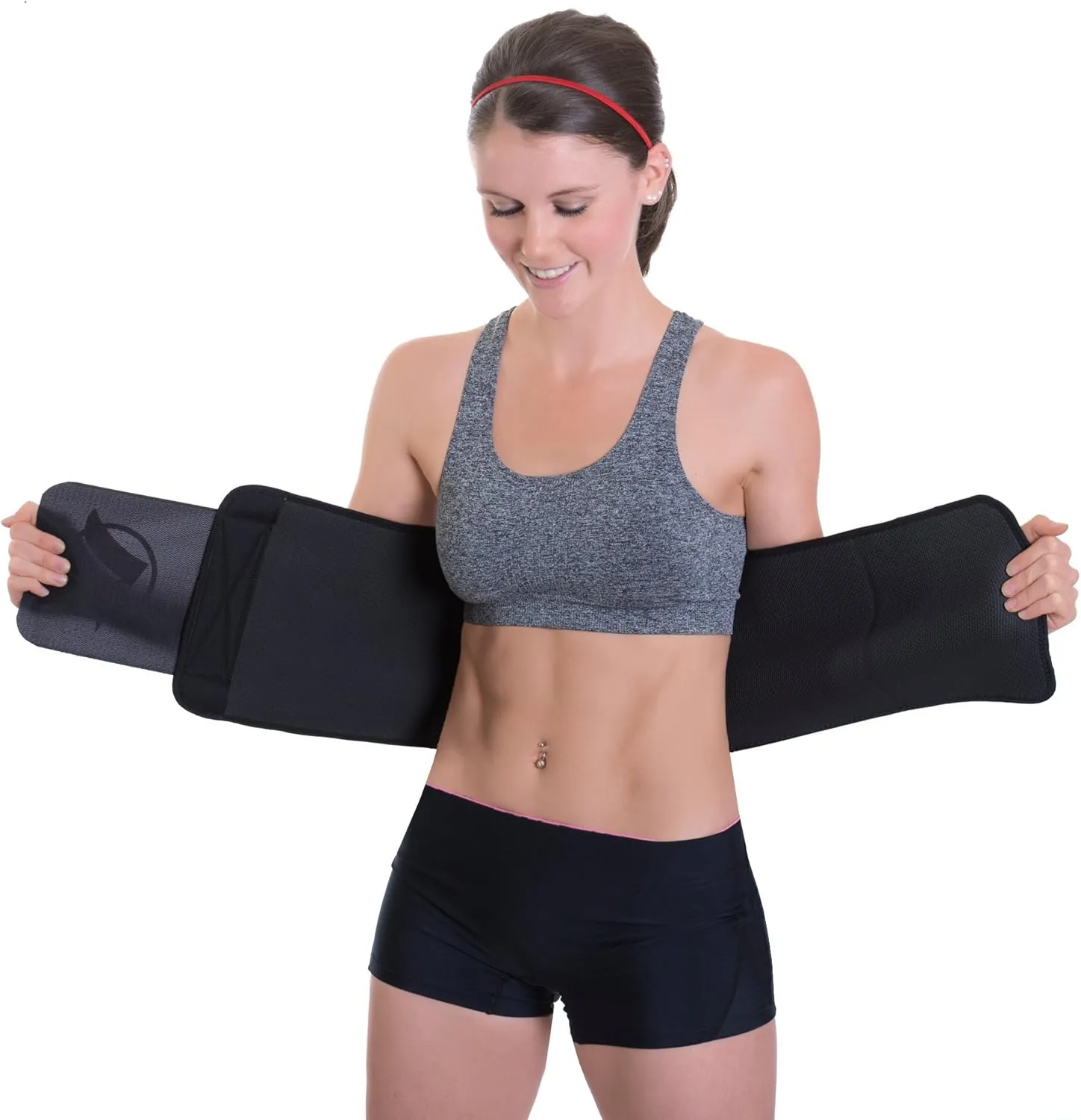 Fitru Waist Trimmer Sauna Ab Belt for Women & Men - Waist Trainer Stomach Wrap