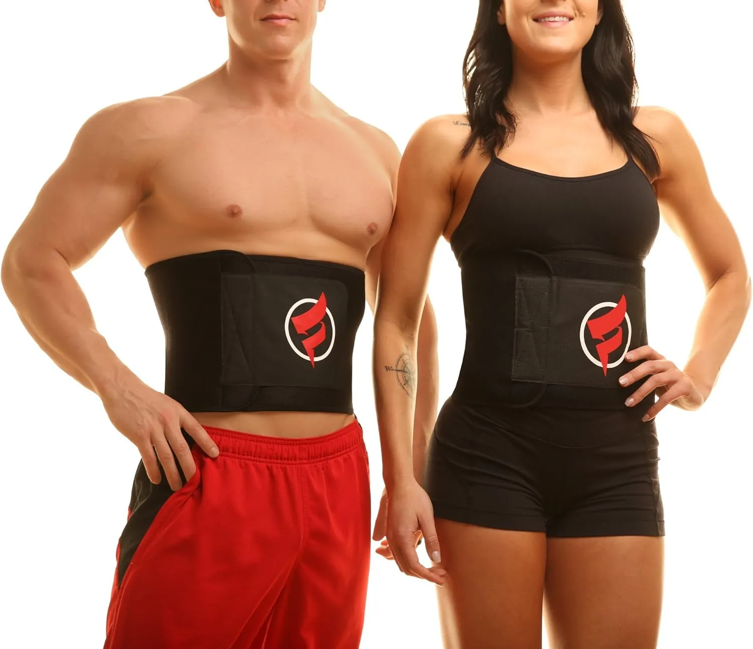 Fitru Waist Trimmer Sauna Ab Belt for Women & Men - Waist Trainer Stomach Wrap