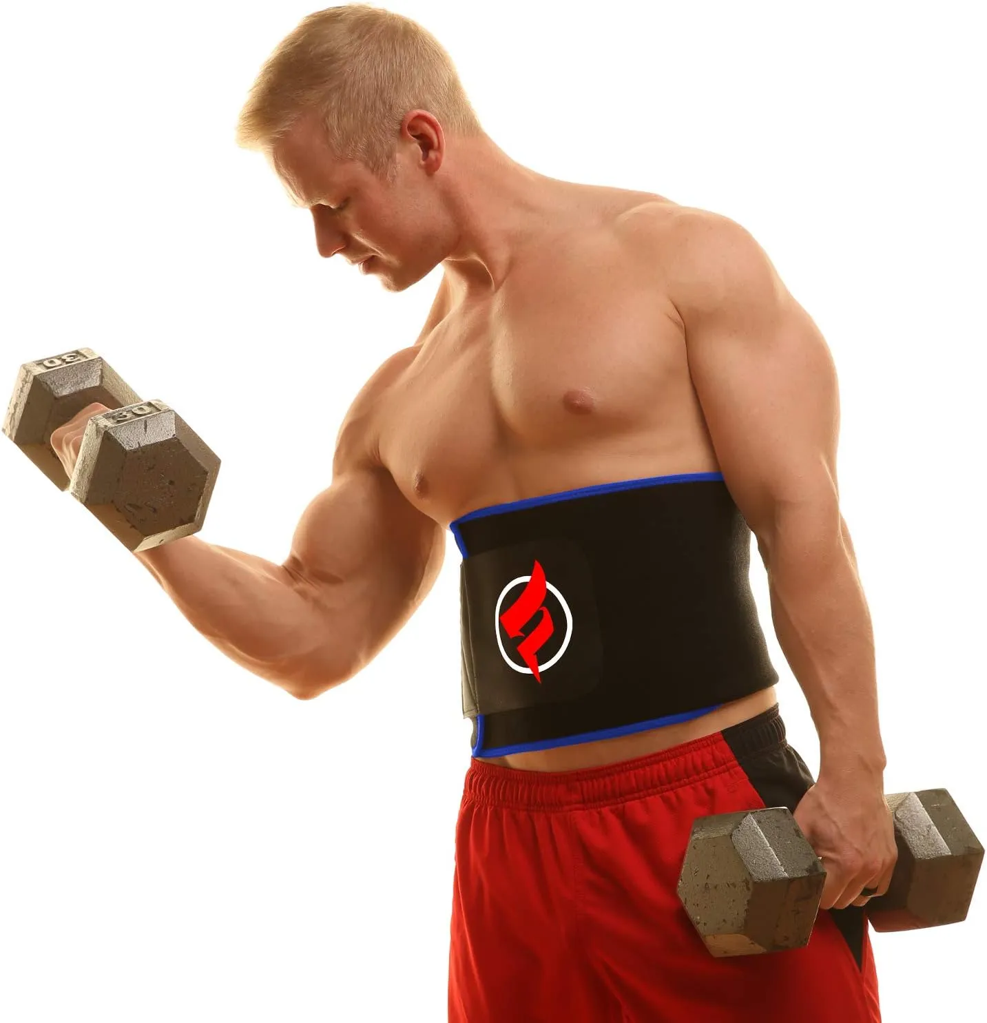 Fitru Waist Trimmer Sauna Ab Belt for Women & Men - Waist Trainer Stomach Wrap