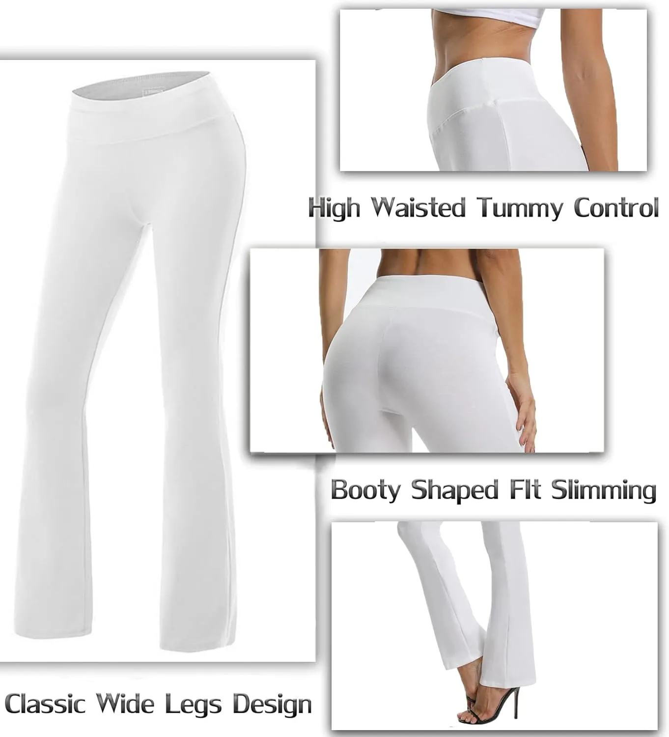 FITTOO Women's Boot Cut High Waisted Flared Yoga Pants Workout Casual Trousers