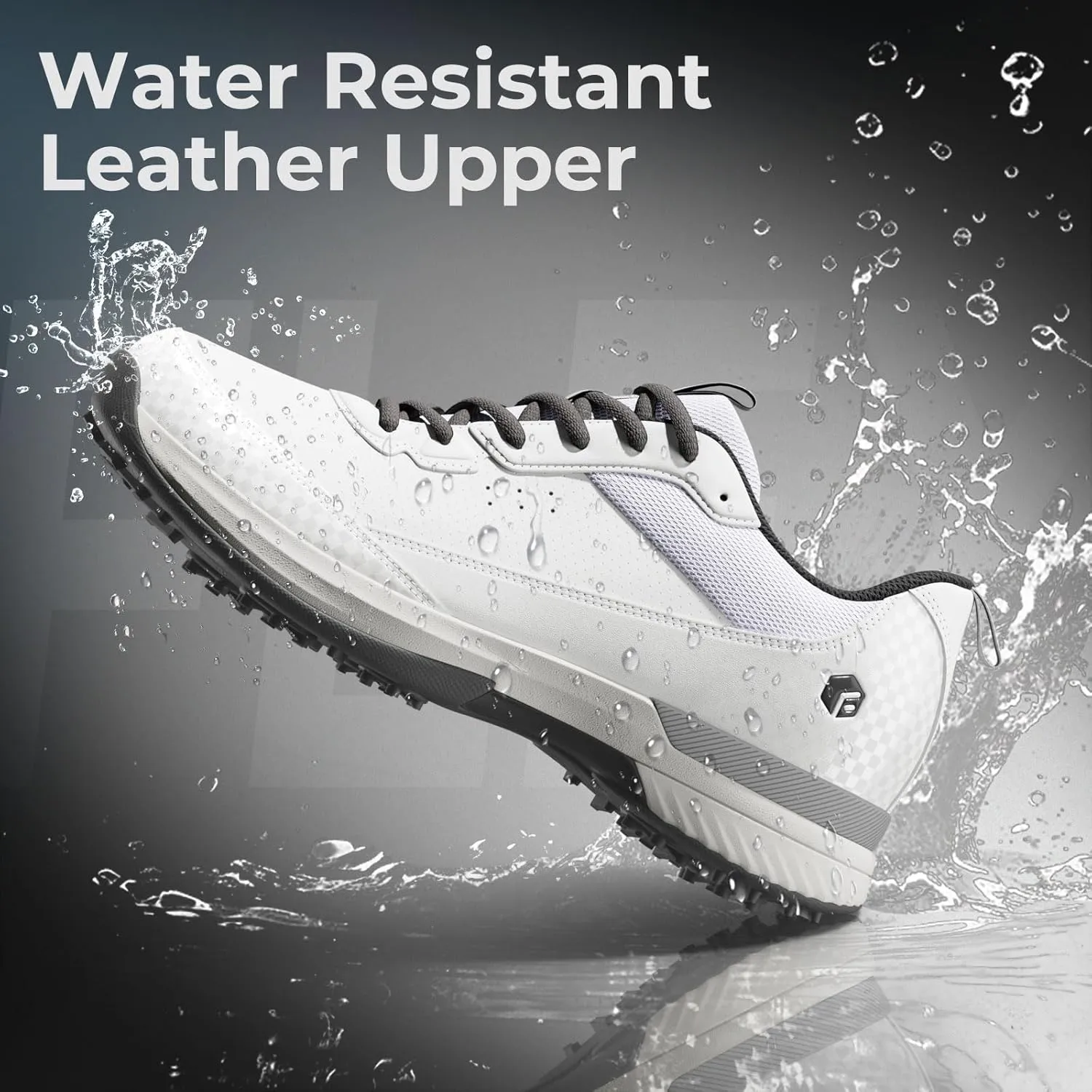 FitVille Wide Golf Shoes Men Professional Outdoor Water Resistant Golf Shoes for Course with Spikes