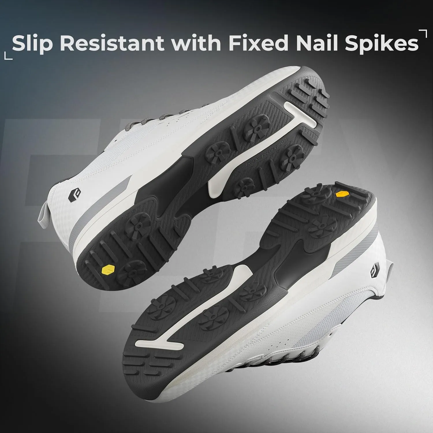 FitVille Wide Golf Shoes Men Professional Outdoor Water Resistant Golf Shoes for Course with Spikes