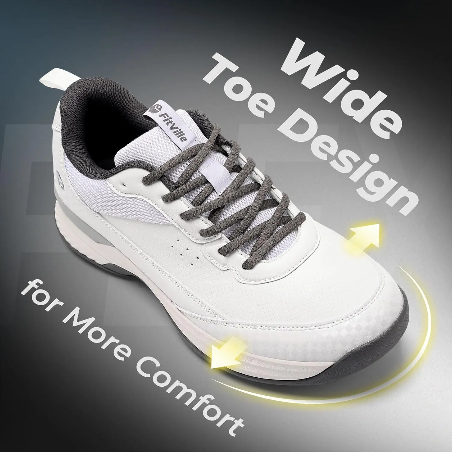 FitVille Wide Golf Shoes Men Professional Outdoor Water Resistant Golf Shoes for Course with Spikes