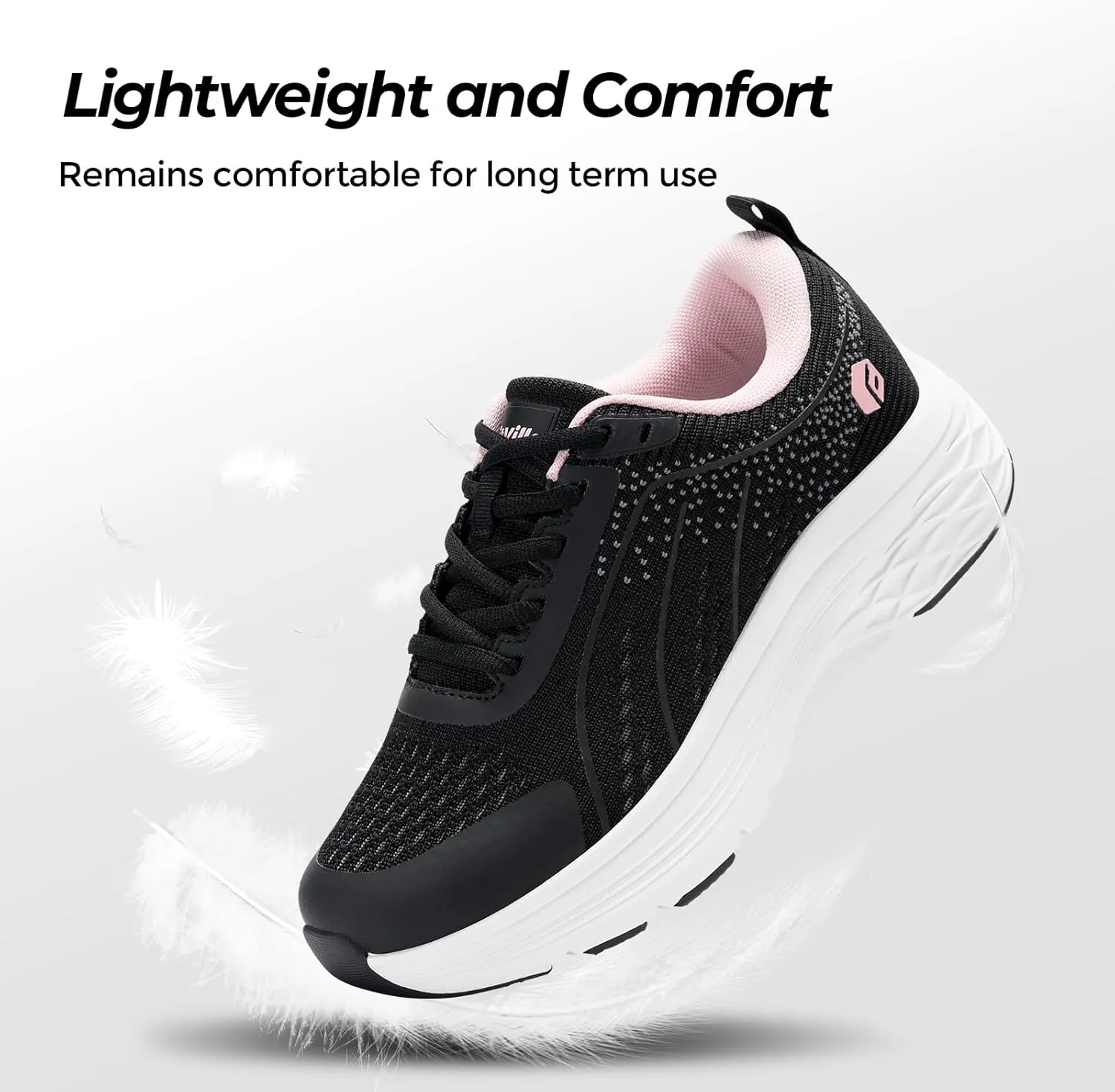 FitVille Women's Wide Walking Shoes Max Cushioning Lightweight Sneakers for Women Wide Width for Flat Foot Plantar Fasciitis Heel Pain Relief - Cloud Wanderer V16