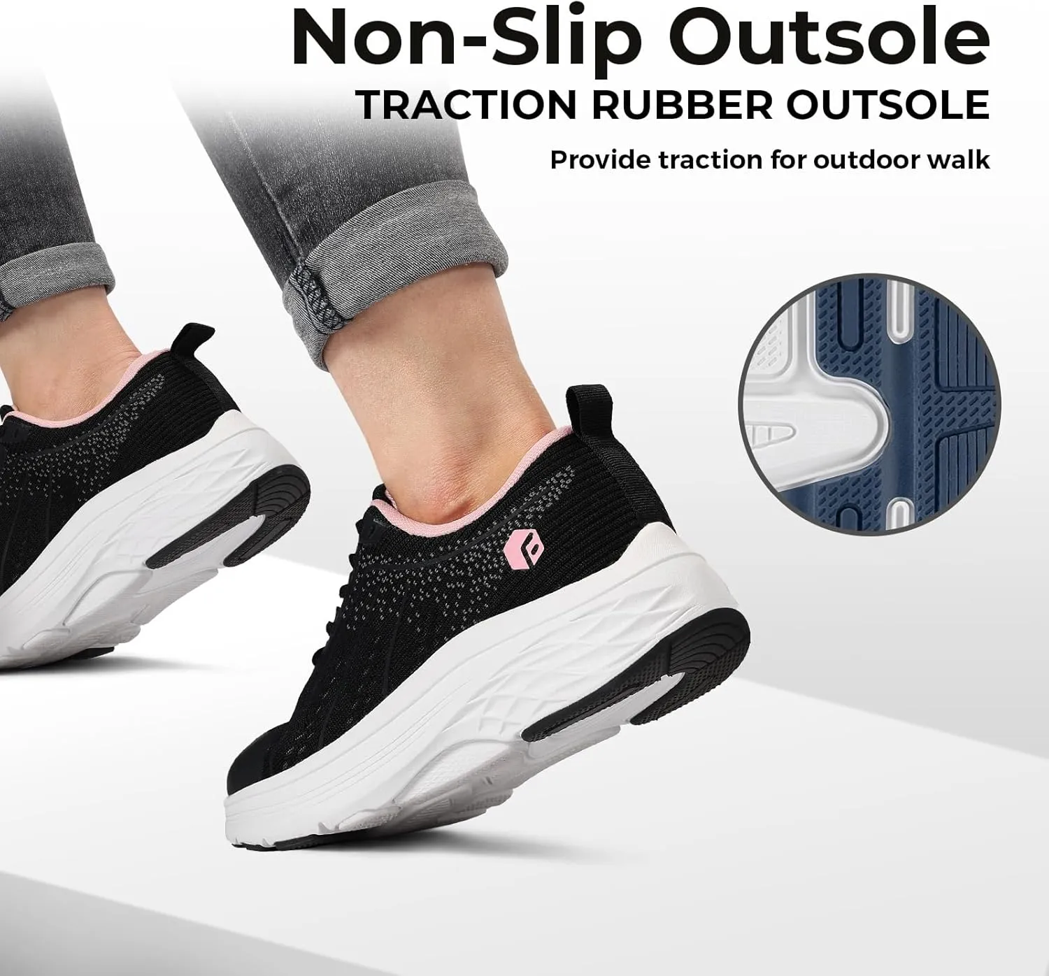 FitVille Women's Wide Walking Shoes Max Cushioning Lightweight Sneakers for Women Wide Width for Flat Foot Plantar Fasciitis Heel Pain Relief - Cloud Wanderer V16
