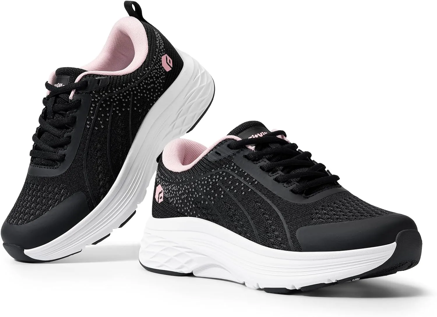 FitVille Women's Wide Walking Shoes Max Cushioning Lightweight Sneakers for Women Wide Width for Flat Foot Plantar Fasciitis Heel Pain Relief - Cloud Wanderer V16