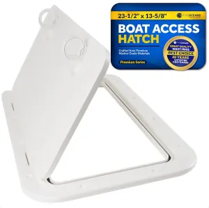 Five Oceans Marine Access Hatch – Rectangle Boat Hatch Lid with Locking Slam Latch, Off-White for Boat & Yacht