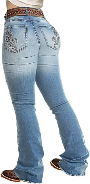 Flamingals Butt Lifting Bootcut Jeans Stretchy Casual Fall Winter Trendy Flare Leg Jeans for Women