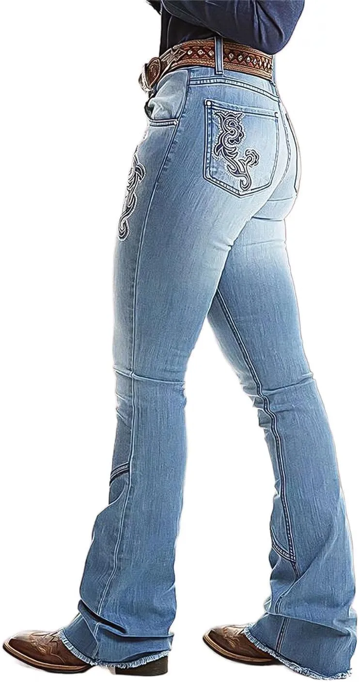 Flamingals Butt Lifting Bootcut Jeans Stretchy Casual Fall Winter Trendy Flare Leg Jeans for Women