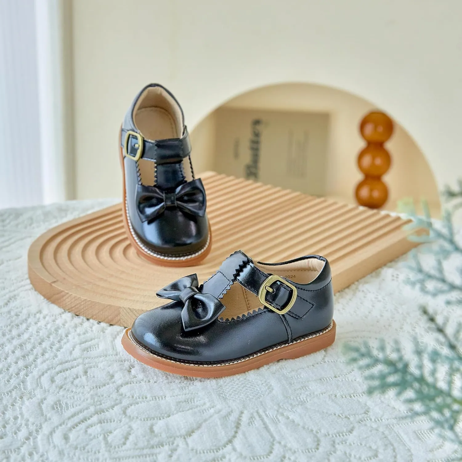 Flaryzone Toddler Little Girl Mary Jane School Uniform Oxfords Flat Dress Shoes