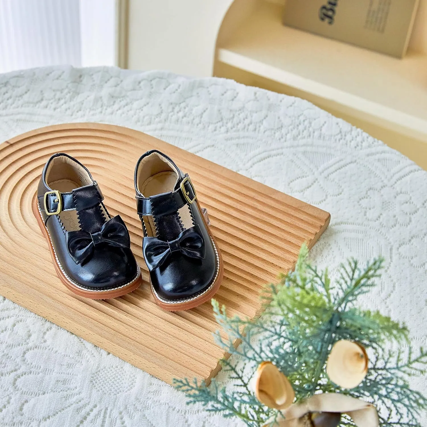 Flaryzone Toddler Little Girl Mary Jane School Uniform Oxfords Flat Dress Shoes
