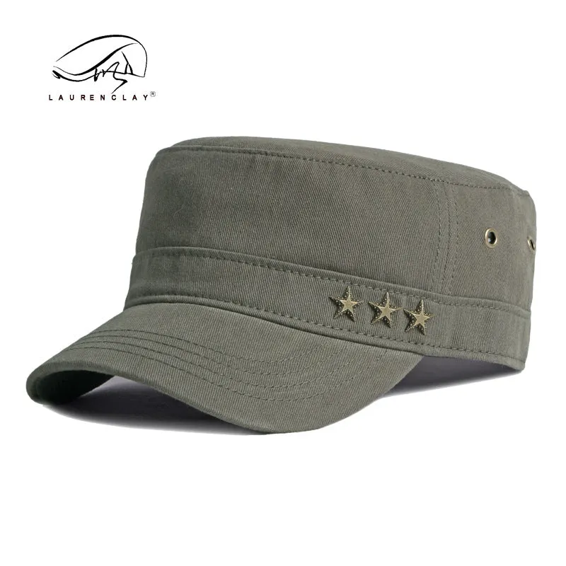 Flat high quality cotton sunshade military cap
