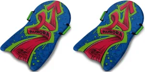 Flexible Flyer Aurora 36 Inch 1 Person Lightweight Foam Slider Snow Play Sleds with Handles for Adult & Kids Ages 5 & Up (2 Pack)