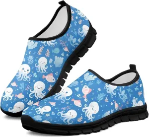 Flowers Casual House Shoes Breathable Mesh Sneakers for Women Comfort Soft Anti-Slip Shock Absorption EVA Sole Hiking Shoes for Outdoor Size 5.5-11.5 Black Sole