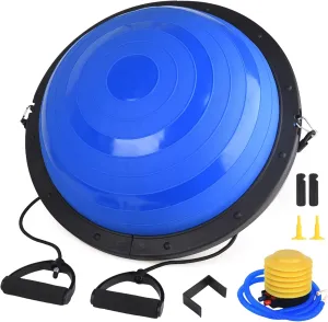 Foldable Balance Ball Trainer with Resistance Bands – Home Workout Equipment with Pump & Non-Slip Base – Core Strength Training Tool for Yoga, Pilates, Balance & Stability