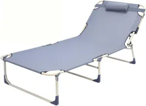 Folding Camping Cot, 3-Position Adjustable Oxford Sleeping Cots Bed,Portable Camping Bed with Pillow,Multifunctional Lounge Chair,Perfect for Camping, Pool, Beach, Patio (76"x27"x28")