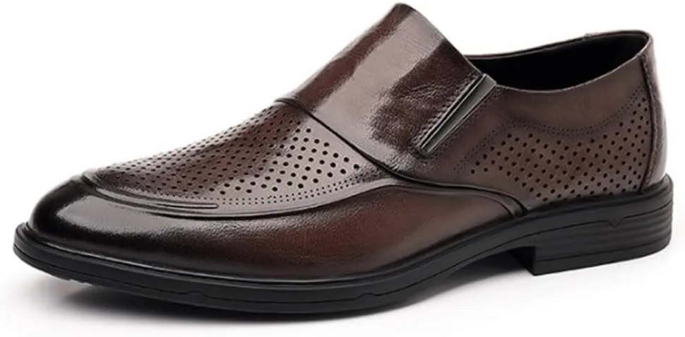 Formal Shoes for Men Synthetic Leather Tuxedo Slip On Breathable Prom Wedding Tuxedo Anti-Slip Non Slip Rubber Sole Block Heel Shoe