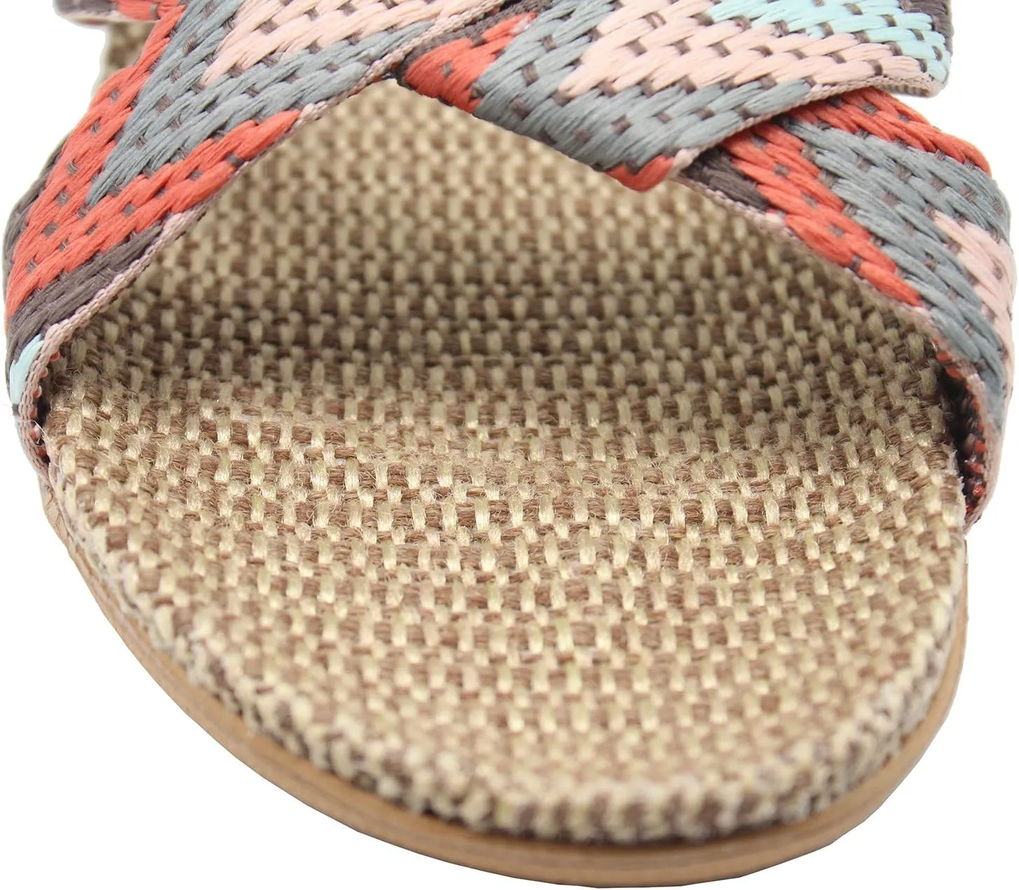 FRALOSHA Women's Summer Slippers Flax Cross House Shoes Indoor Breathable Outdoor Sandals