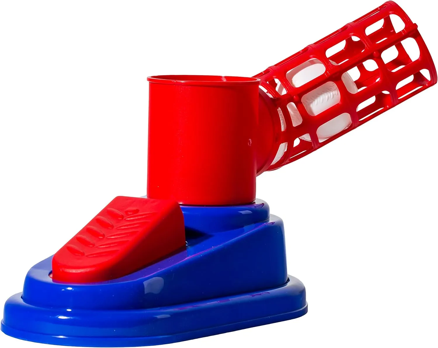 Franklin Sports Kids Baseball Pitching Machine - Pop A Pitch Baseball Batting Machine with Youth Bat   3 Plastic Baseballs - Boys   Girls Baseball Toy,Red/Blue