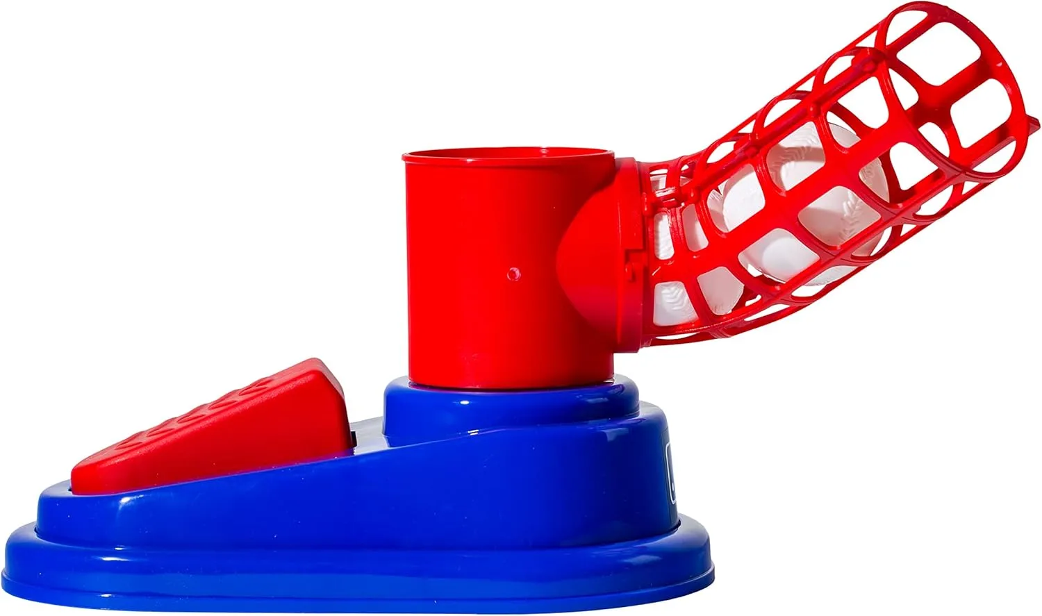 Franklin Sports Kids Baseball Pitching Machine - Pop A Pitch Baseball Batting Machine with Youth Bat   3 Plastic Baseballs - Boys   Girls Baseball Toy,Red/Blue