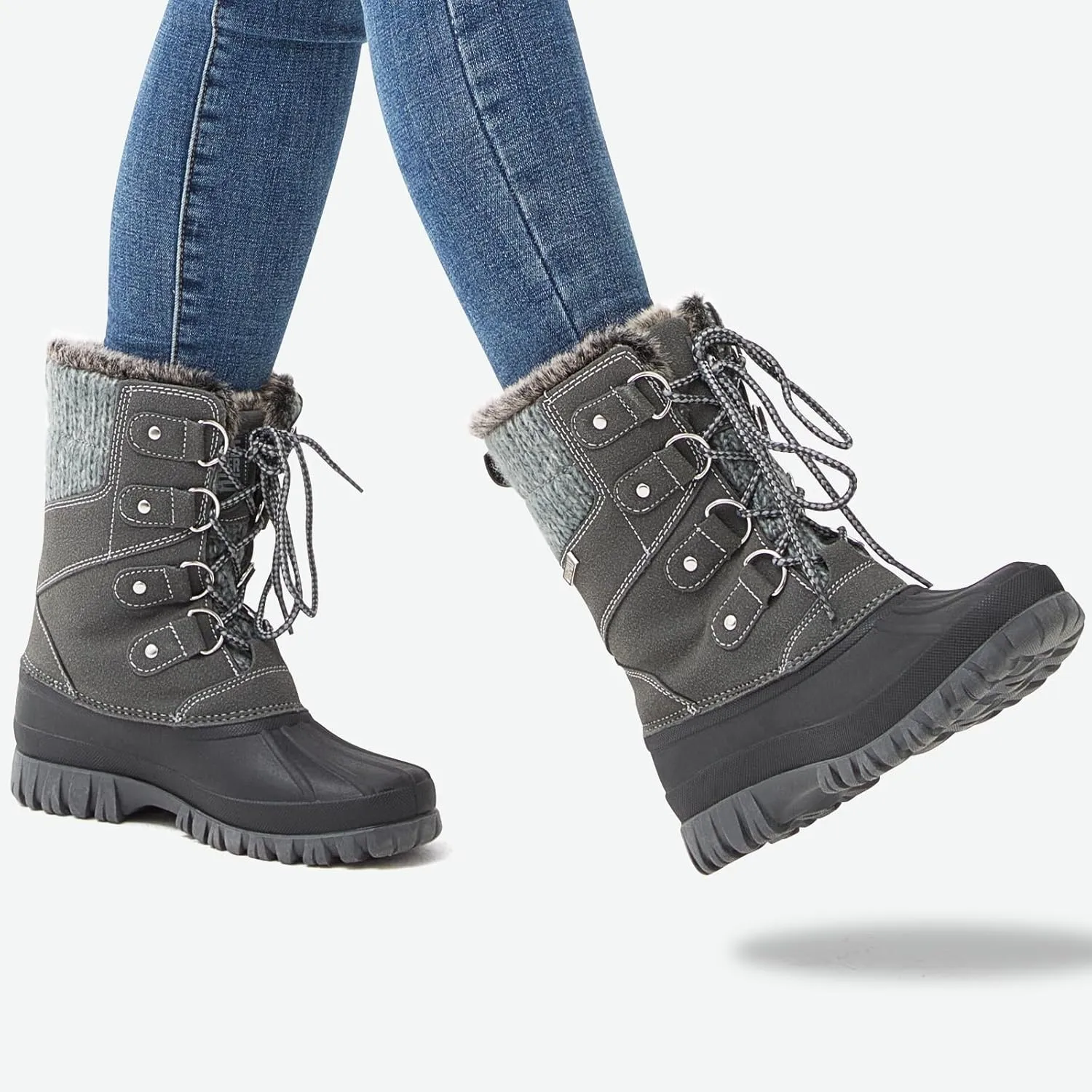 FREE SOLDIER Women's Waterproof Winter Cold Weather Snow Boots for Women Outdoor Fashion Duck Boots Comfortable Insulated