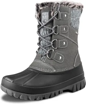 FREE SOLDIER Women's Waterproof Winter Cold Weather Snow Boots for Women Outdoor Fashion Duck Boots Comfortable Insulated