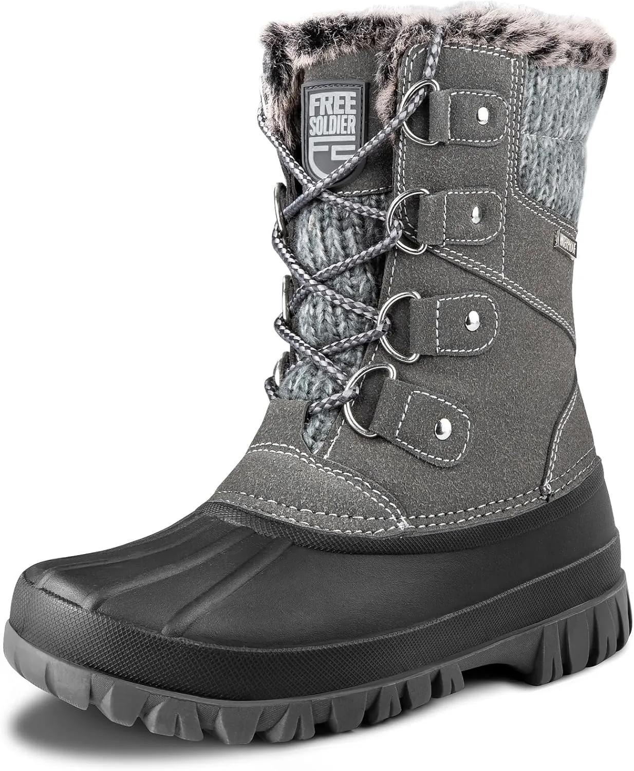 FREE SOLDIER Women's Waterproof Winter Cold Weather Snow Boots for Women Outdoor Fashion Duck Boots Comfortable Insulated