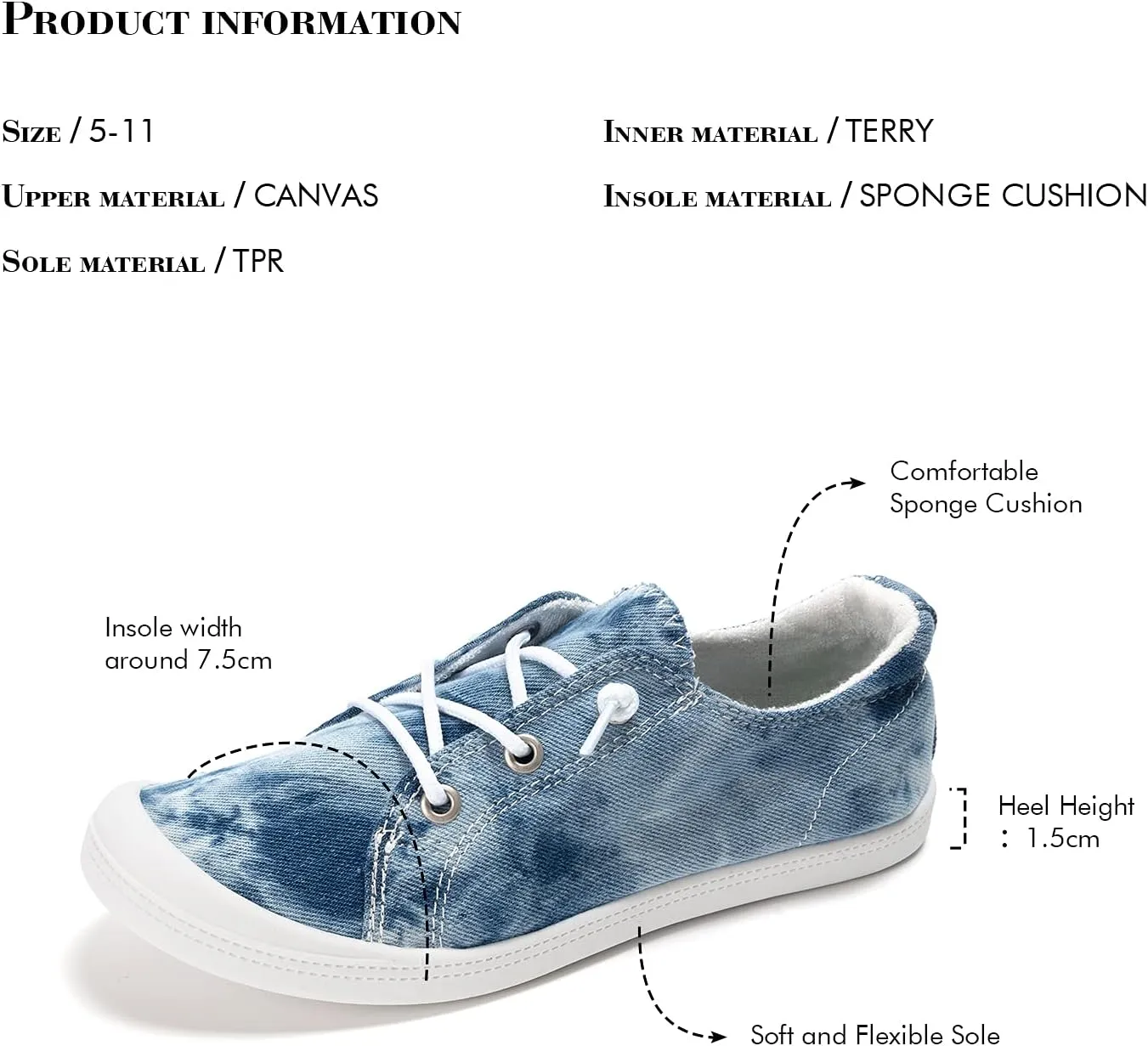 FUNKYMONKEY Shoes for Women, Comfort Low Top Canvas Slip On Sneakers Classic Casual Walking Shoes