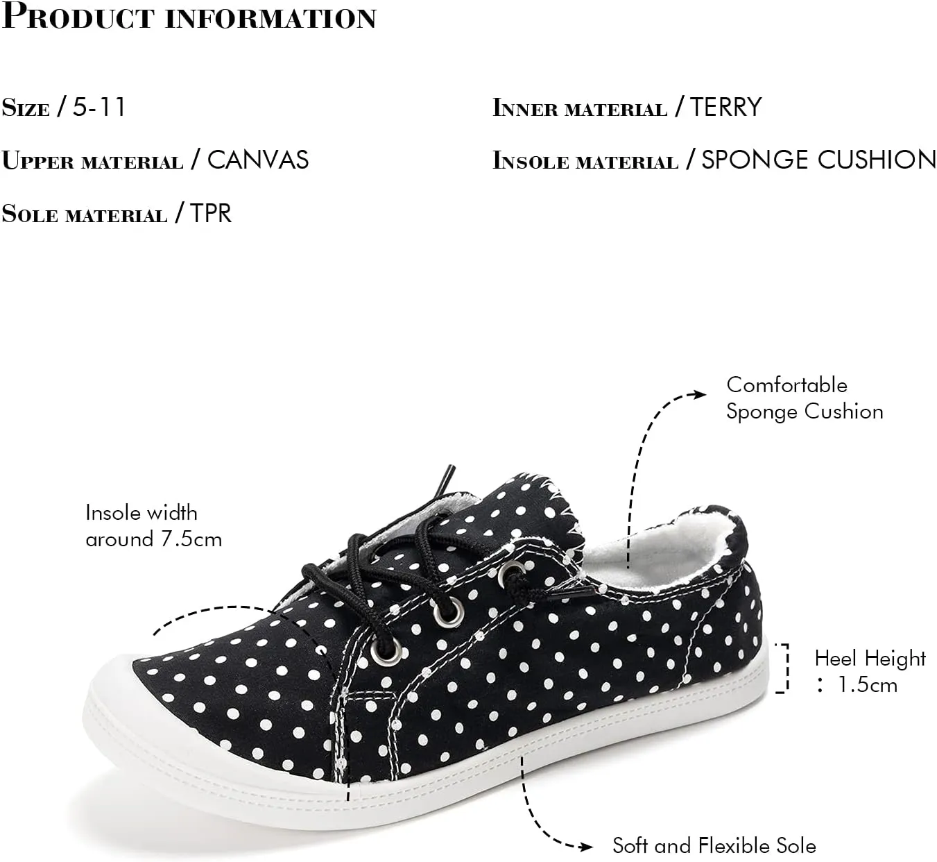 FUNKYMONKEY Shoes for Women, Comfort Low Top Canvas Slip On Sneakers Classic Casual Walking Shoes