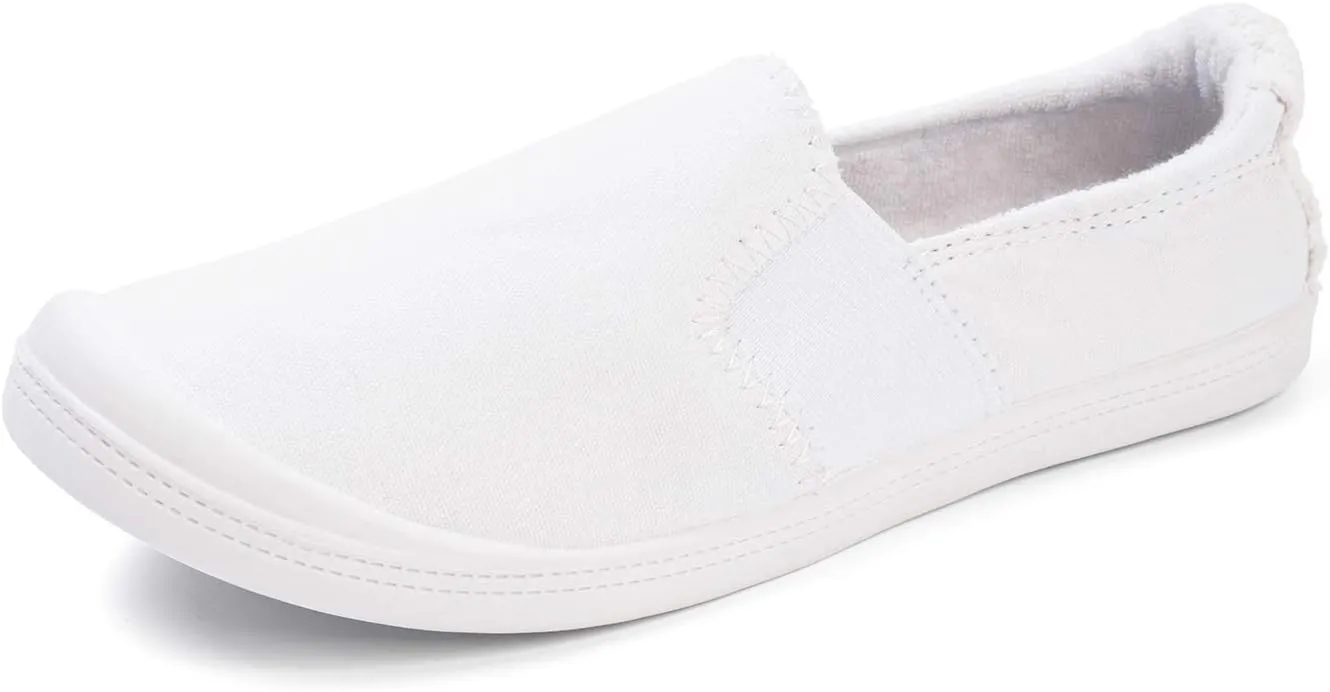 FUNKYMONKEY Shoes for Women, Comfort Low Top Canvas Slip On Sneakers Classic Casual Walking Shoes