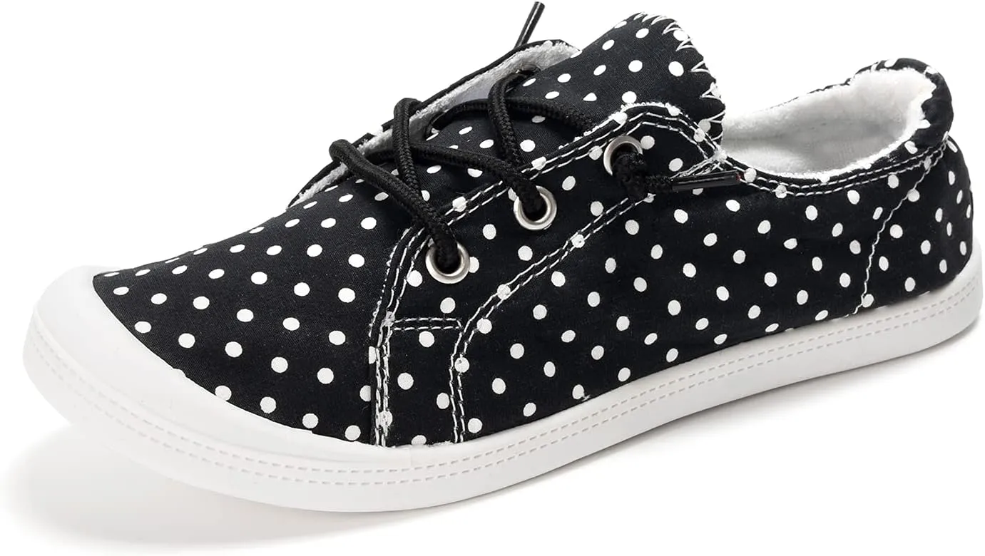 FUNKYMONKEY Shoes for Women, Comfort Low Top Canvas Slip On Sneakers Classic Casual Walking Shoes