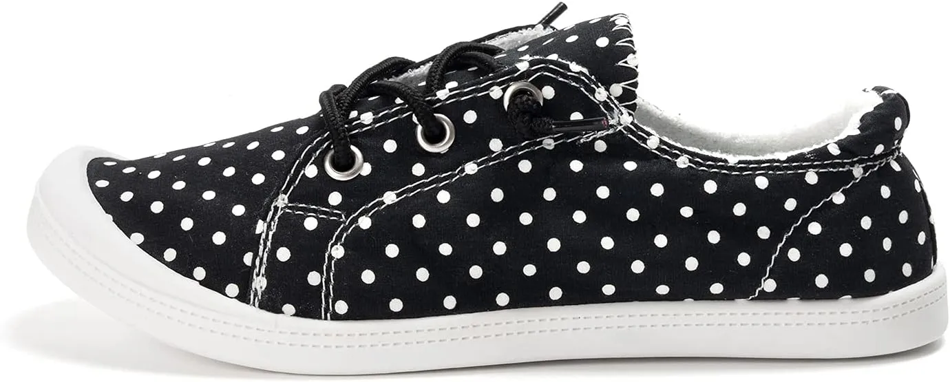FUNKYMONKEY Shoes for Women, Comfort Low Top Canvas Slip On Sneakers Classic Casual Walking Shoes