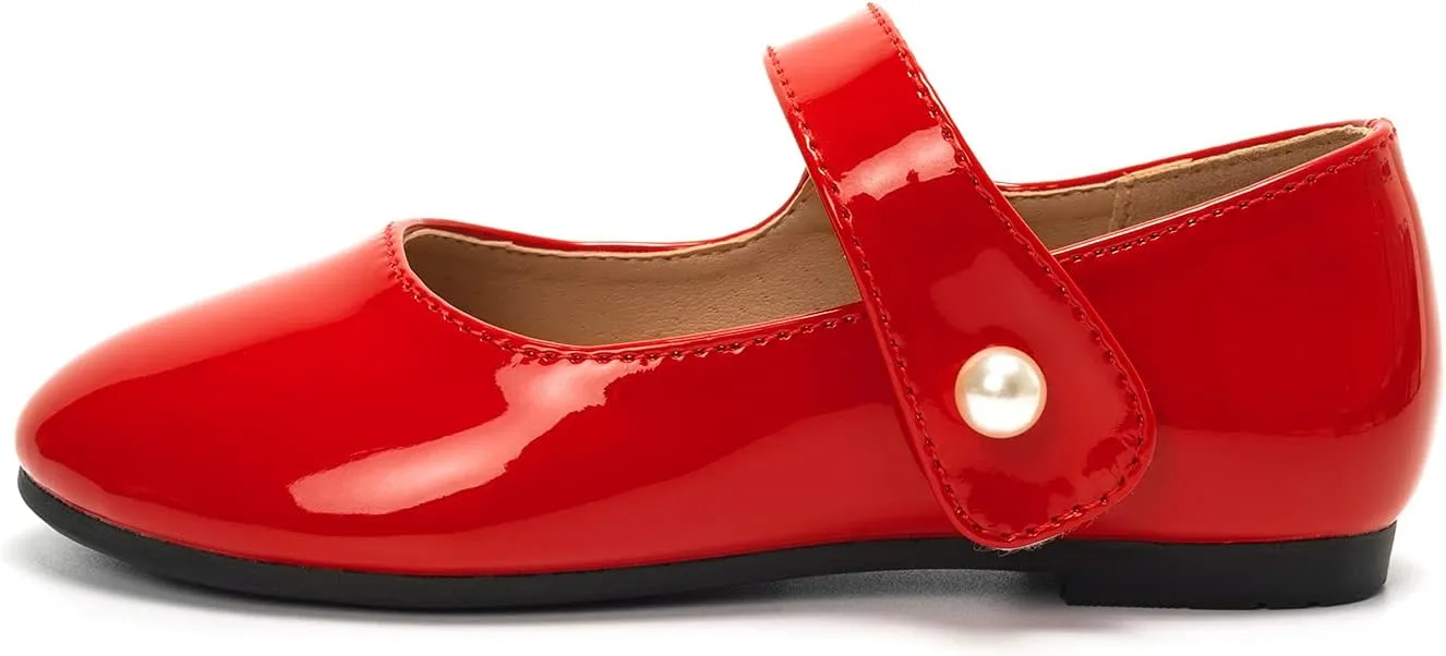 FUNKYMONKEY Toddler/Little Girl Mary Jane Dress Shoes Casual Slip on Ballet Flat