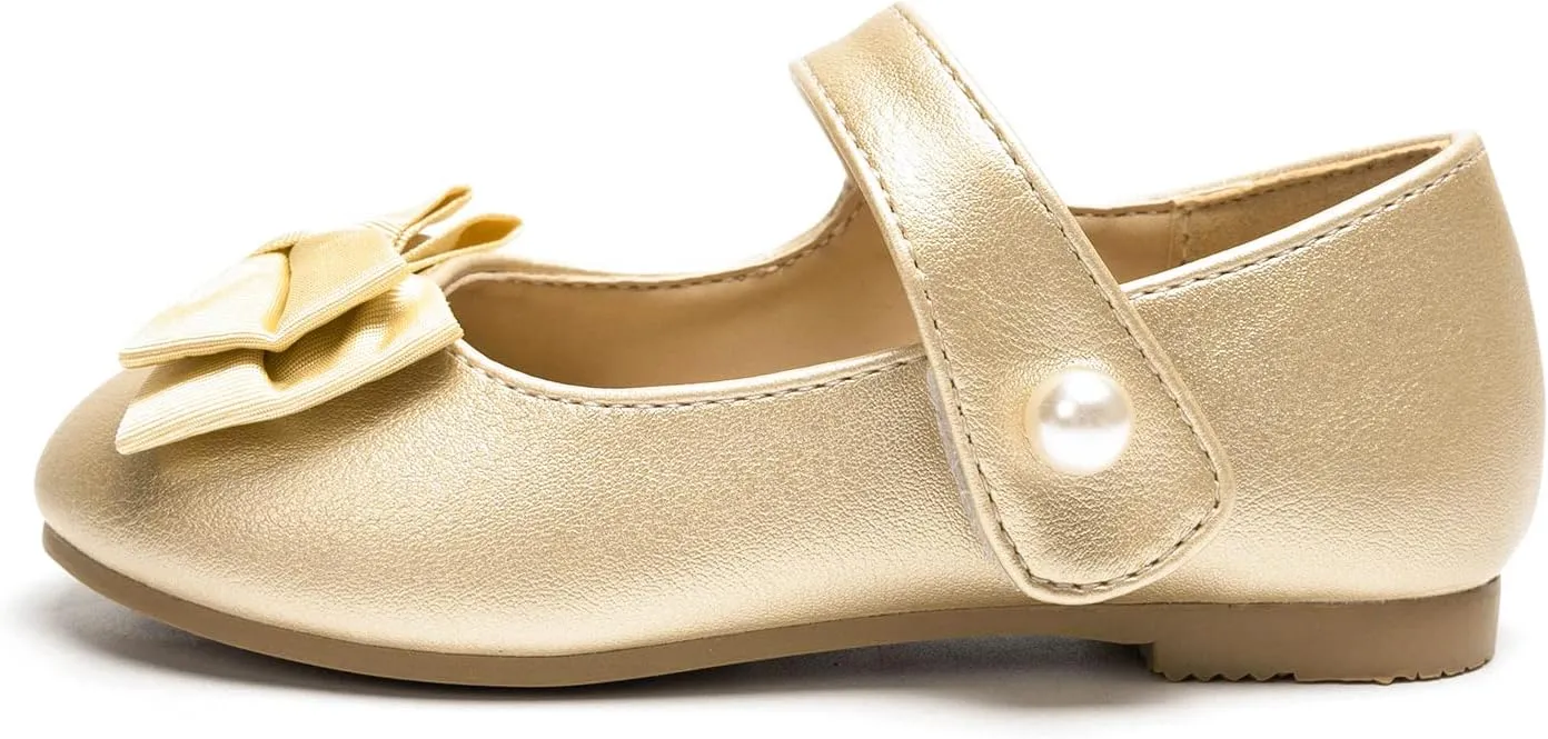 FUNKYMONKEY Toddler/Little Girl Mary Jane Dress Shoes Casual Slip on Ballet Flat