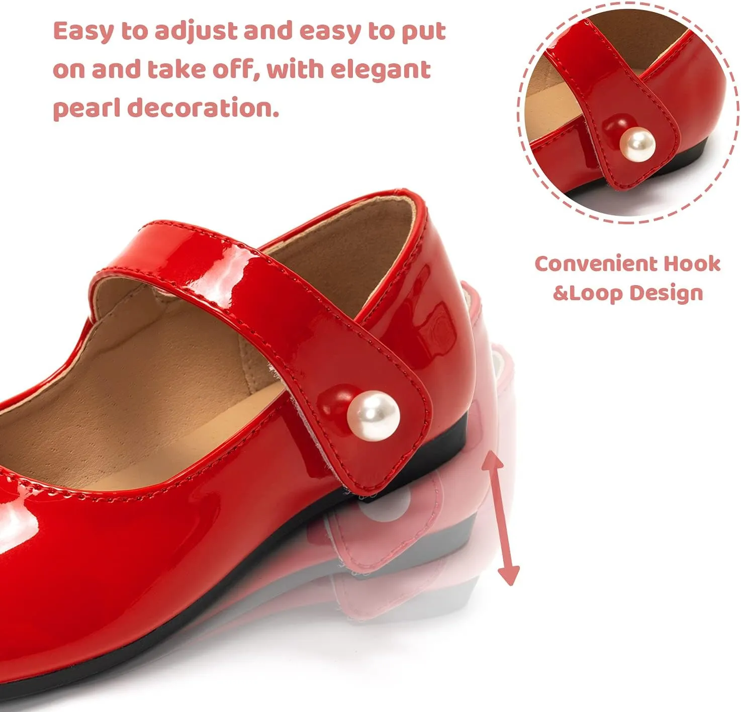FUNKYMONKEY Toddler/Little Girl Mary Jane Dress Shoes Casual Slip on Ballet Flat