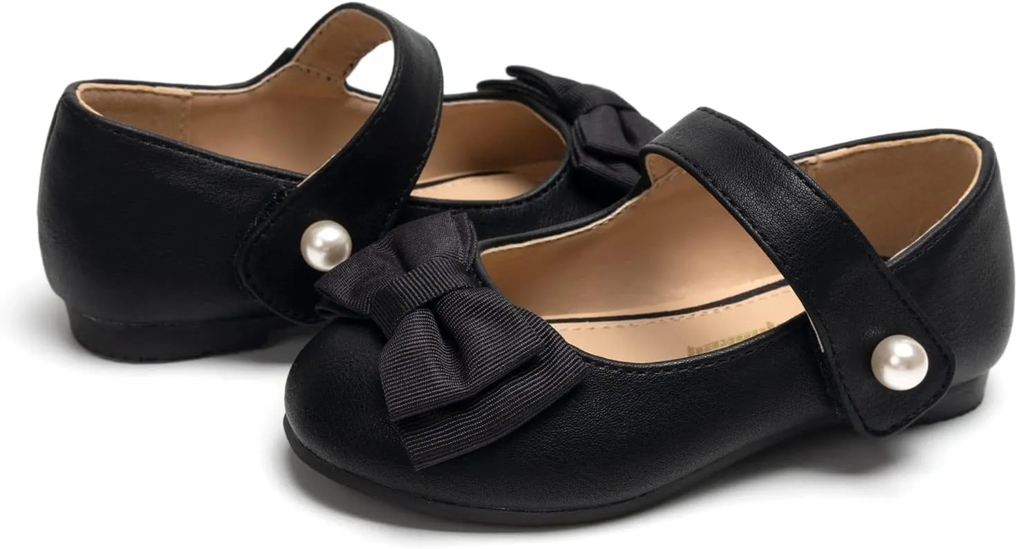 FUNKYMONKEY Toddler/Little Girl Mary Jane Dress Shoes Casual Slip on Ballet Flat
