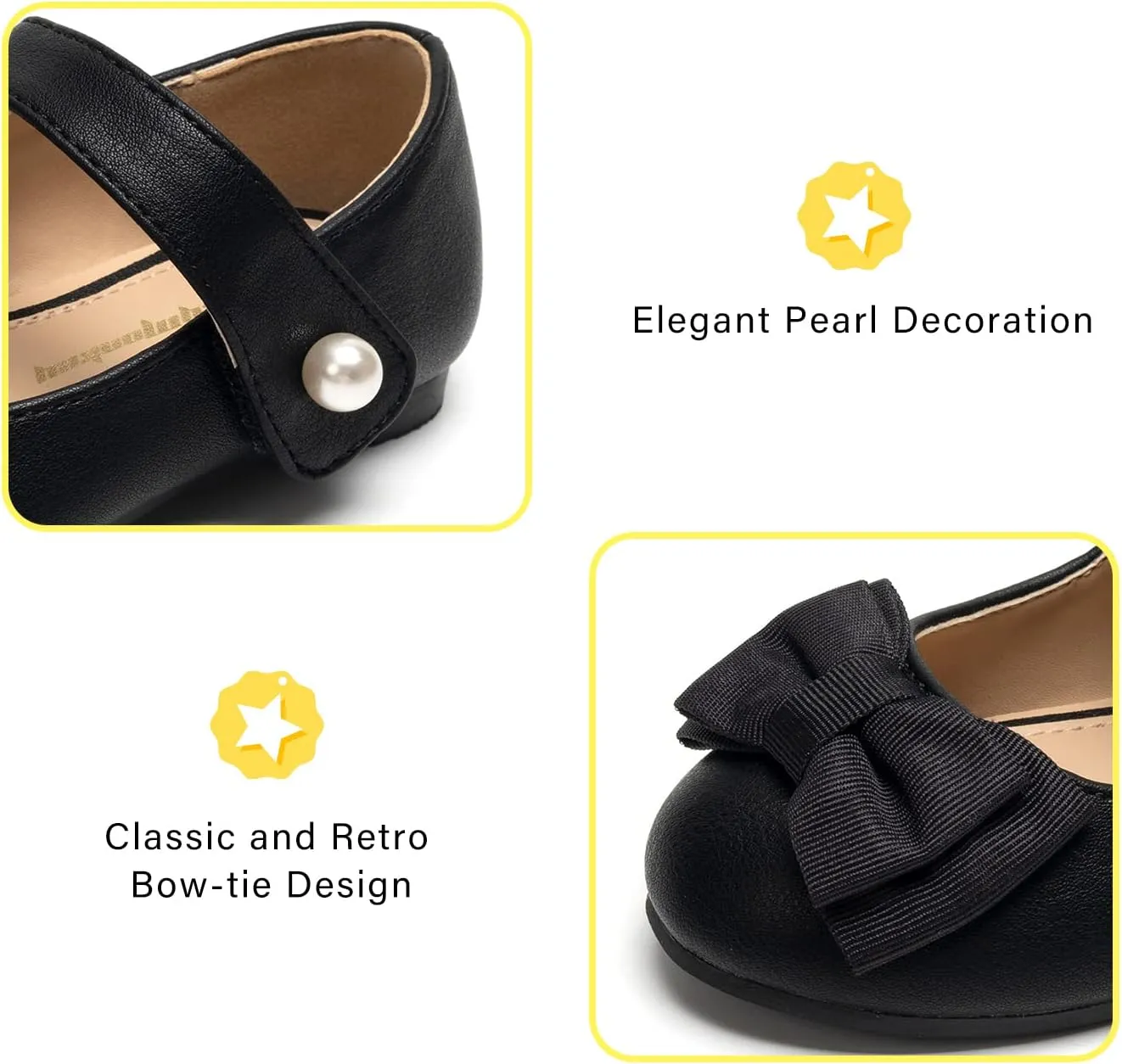 FUNKYMONKEY Toddler/Little Girl Mary Jane Dress Shoes Casual Slip on Ballet Flat