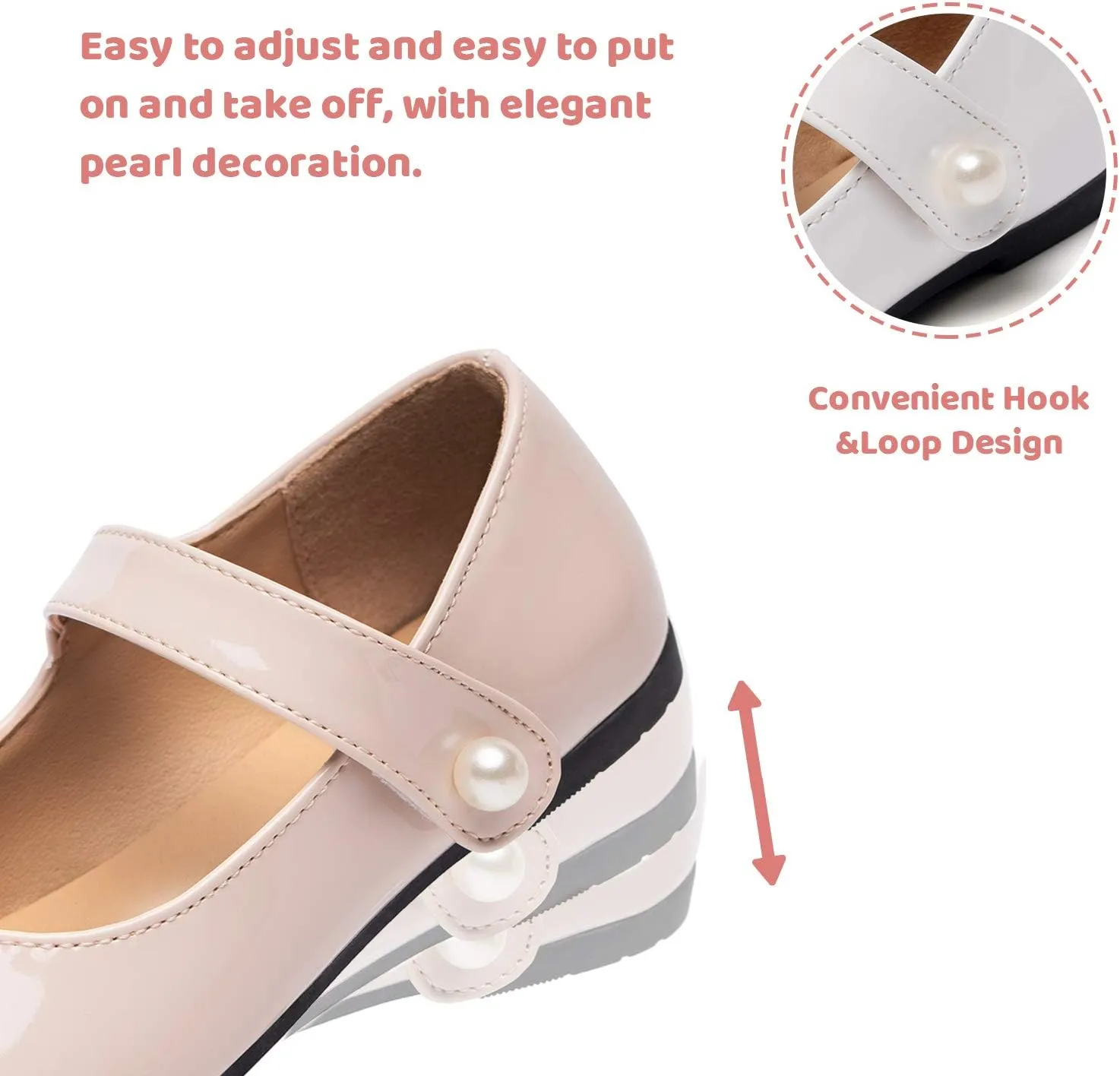 FUNKYMONKEY Toddler/Little Girl Mary Jane Dress Shoes Casual Slip on Ballet Flat