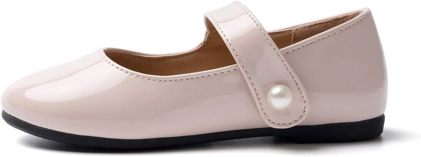 FUNKYMONKEY Toddler/Little Girl Mary Jane Dress Shoes Casual Slip on Ballet Flat