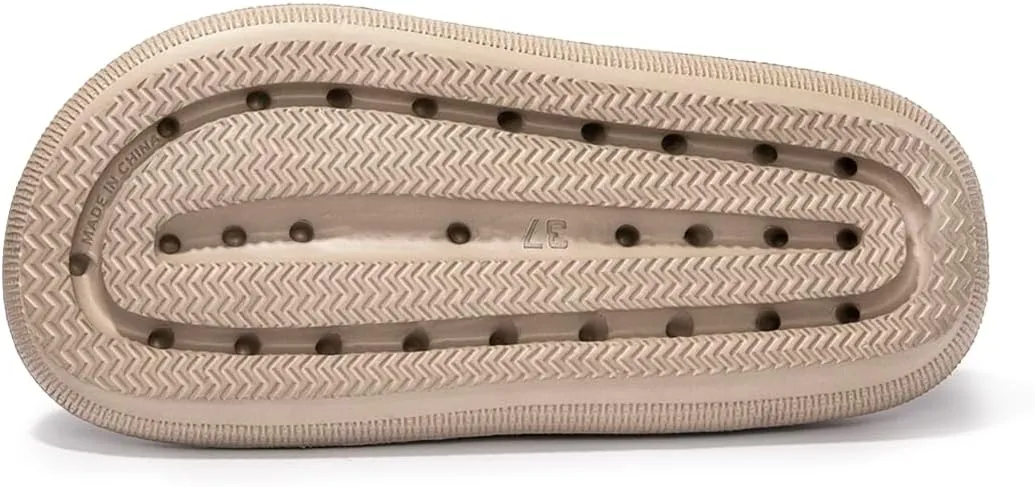 FUNKYMONKEY Unisex EVA Comfort Slides Thick-sole Adjustable Double Buckle Waterproof Pillow Sandals