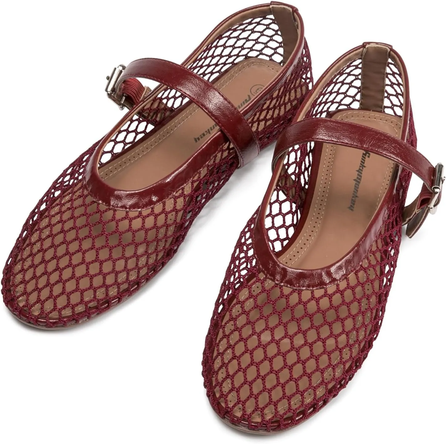 FUNKYMONKEY Women's Mesh Ballet Flats Casual Round Toe Mary Jane Flats Shoes