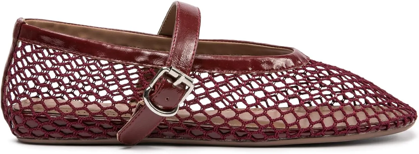 FUNKYMONKEY Women's Mesh Ballet Flats Casual Round Toe Mary Jane Flats Shoes