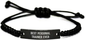 Funny Best Personal Trainer Ever Gifts from Mom to Her Favorite Trainer, Inspirational Rope Bracelet for Mother's Day