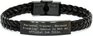 Funny Personal Trainer Gifts for Mom - Interlaced Leather Bracelet from Friends, Coworkers, or Family