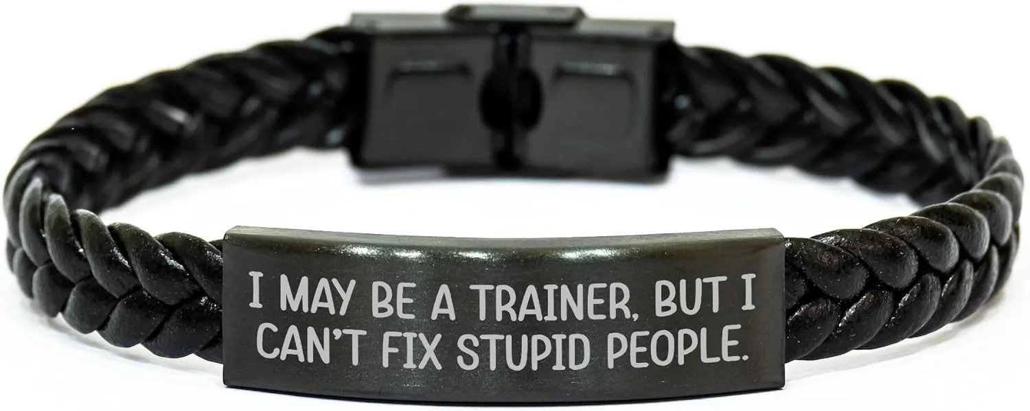 Funny Trainer Quotes Inspirational Gift for Trainers Interlaced Leather Trainer's Birthday Unique Gift from Friends to Trainers