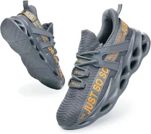 Furuian Steel Toe Shoes for Men Women Lightweight Slip On Safety Work Shoes Comfortable Steel Toe Sneakers